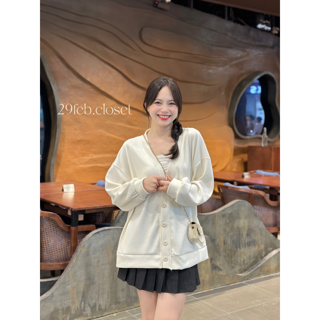 Áo khoác cardigan nỉ tăm dáng oversize dày dặn các loại - 29feb.closet - A121
