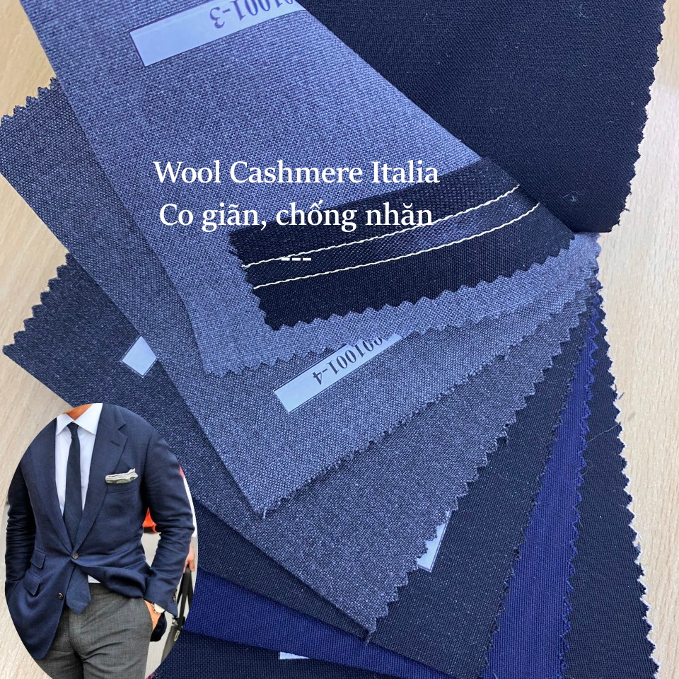 Vải Cashmere Italia 001001 May Quần Tây, Vest, Âu Phục Nam Cao Cấp 6 Màu