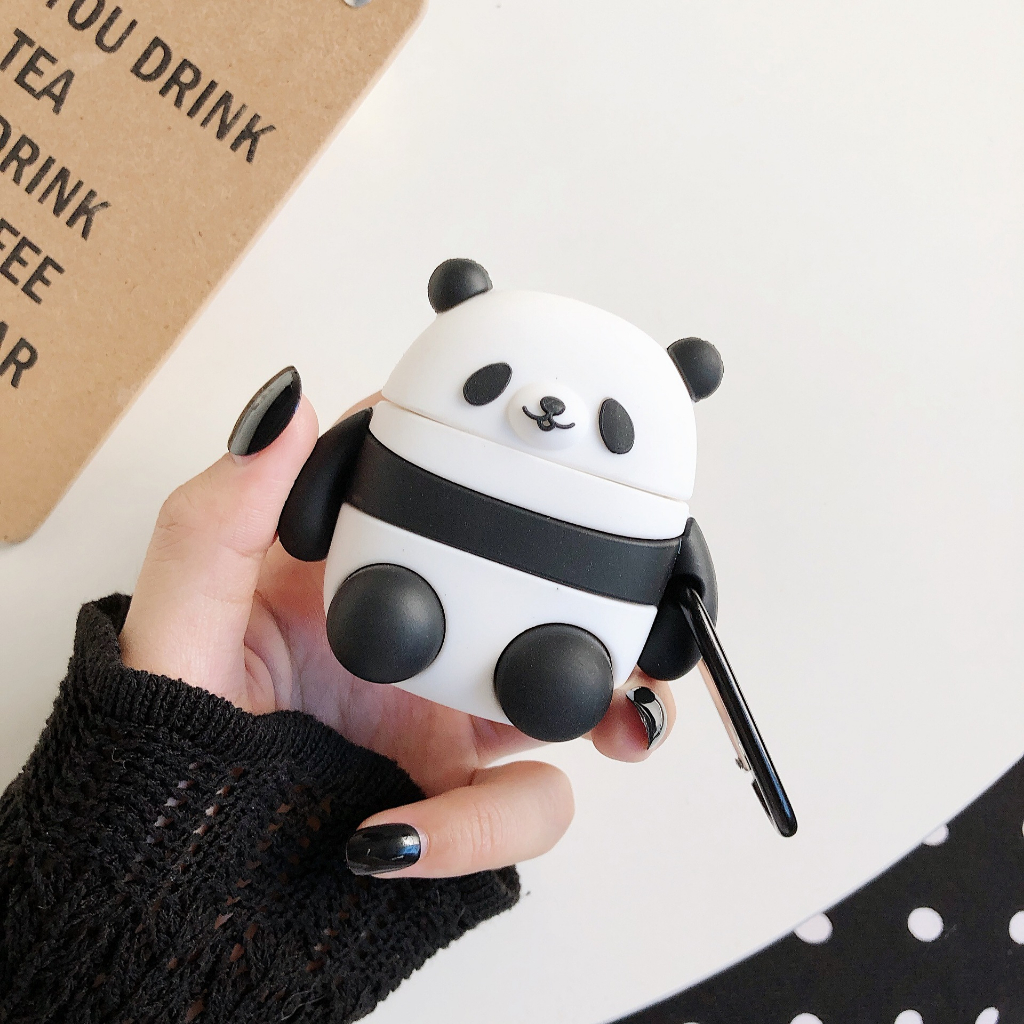 Case AirPods Pro 2/ Pro/ 1/2/3 - Ốp Đựng Tai nghe Bluetooth Không Dây AirPod 3/2/1/ Pro/2 Gấu Trúc, Hoạt Hình Dễ Thương