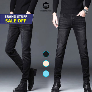  Quần Jean Skinny Nam Wash thời trang Siêu Co Giãn Màu Xám đen Quần Bò Jeans Cao Cấp Nam Sogeum B30 