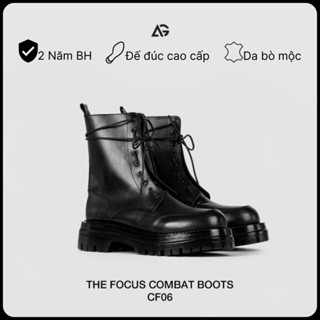 Giày da unisex nam nữ The Focus Combat Chunky Boots August CF06 chính hãng bảo hành 24 tháng
