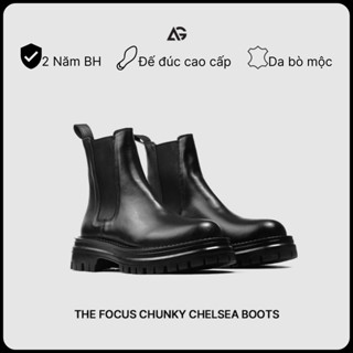 Giày da unisex nam nữ The Focus Chunky Chelsea Boots CF01 chính hãng August bảo hành 24 tháng