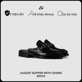  Dép Sục Da Nam Cao Cấp Giả Form Giày August Slipper With Chains SP01 