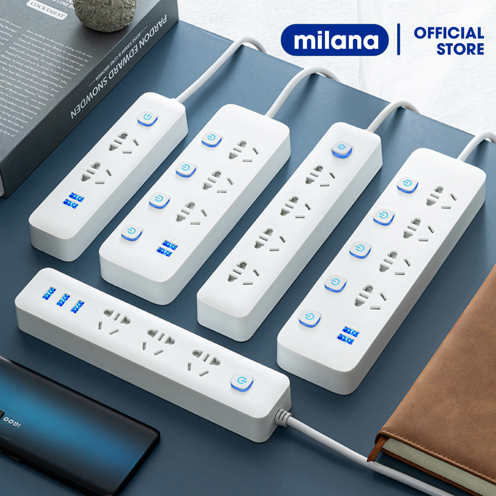 Ổ cắm điện đa năng thông minh có cổng USB tiện lợi an toàn chống giật chống cháy nổ dài 1,8-2,8m