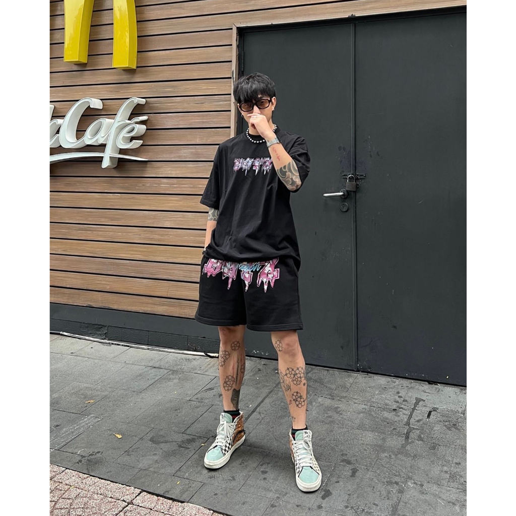 Quần Short Unisex Dragon Pink Short Nỉ Chân Cua , Thiết Kế Độc Quyền, Hình In DTG - Dragon Boyz Brand Chính Hãng