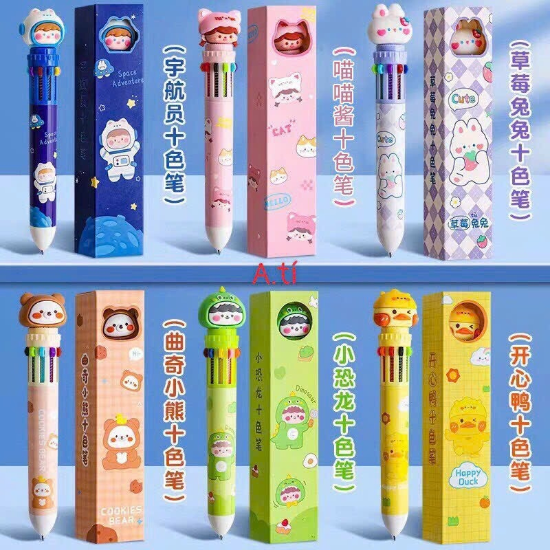 Bút Bi 10 Màu Hình Cute Đáng Yêu