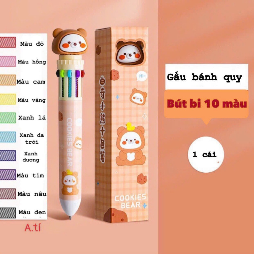 Bút Bi 10 Màu Hình Cute Đáng Yêu