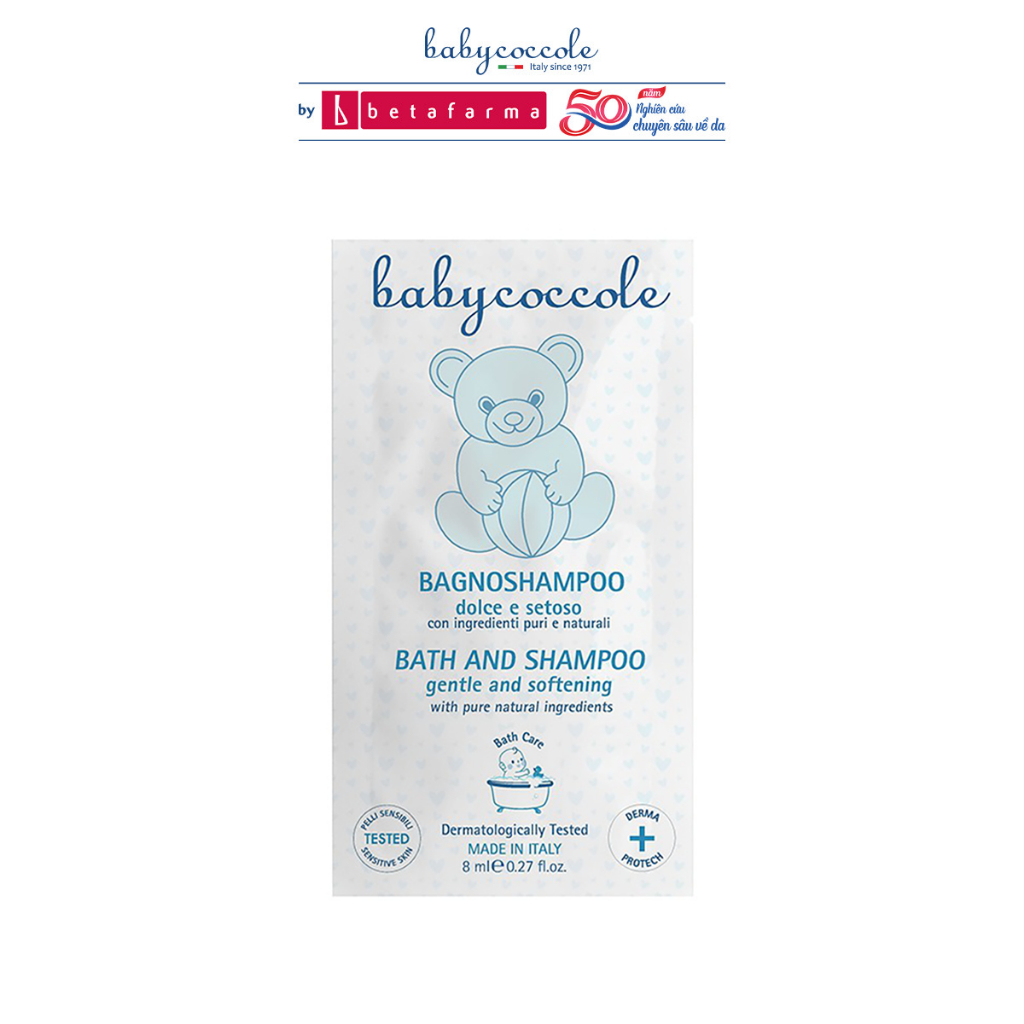 Sữa Tắm Gội cho Bé Babycoccole 0M+ Gói Du Lịch 8ml