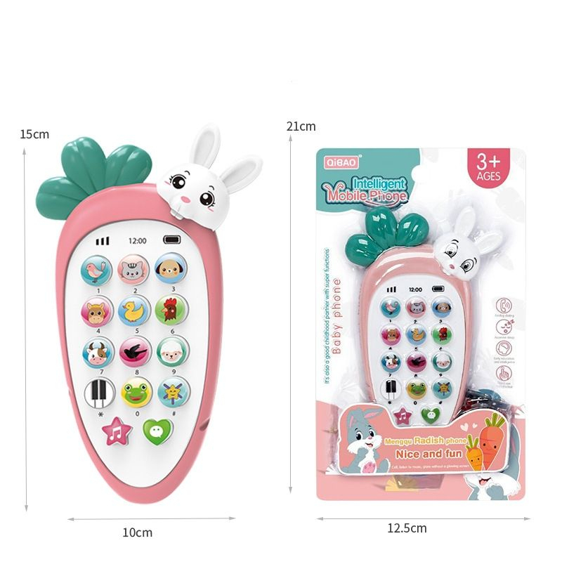 Điện Thoại Cà Rốt Thông Minh Cho Bé Phát Triển - Thỏ Đáng Yêu- Phát Nhạc
