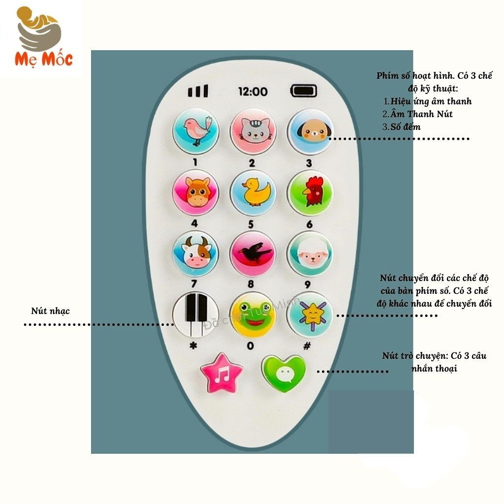 Điện Thoại Cà Rốt Thông Minh Cho Bé Phát Triển - Thỏ Đáng Yêu- Phát Nhạc