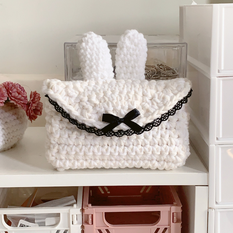 Ví nữ mini miffy  cầm tay nhỏ gọn bỏ túi  đan len GND handmade