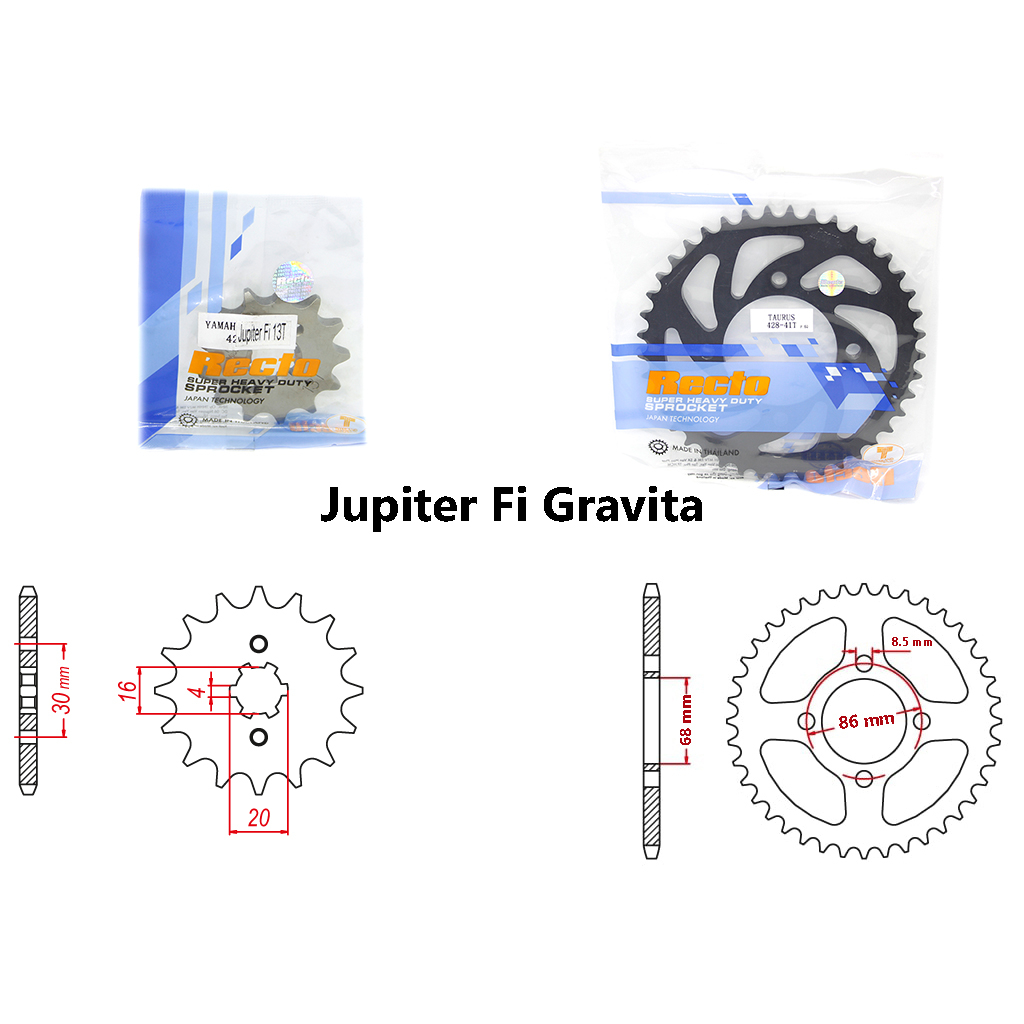 Nhông dĩa lẻ RECTO Jupiter Fi chính hãng
