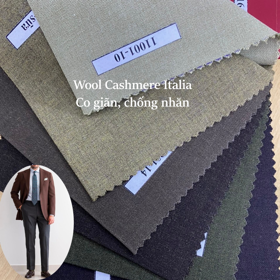 Vải Cashmere Italia May Quần Tây, Vest, Âu Phục Nam Cao Cấp 6 Màu