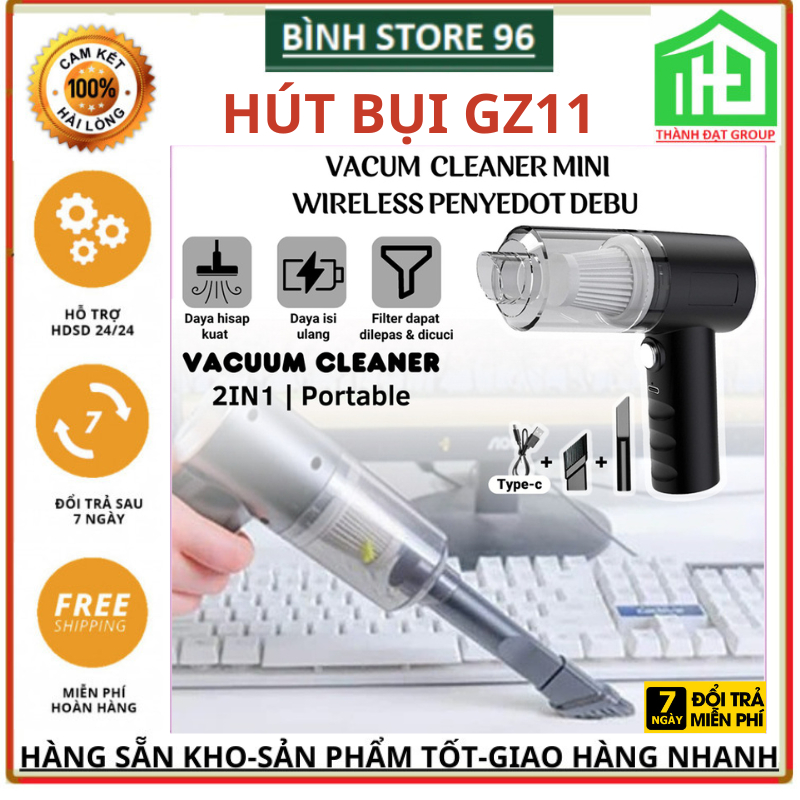 Máy Hút Bụi Mini 1200mAh Sạc USB Không Dây Tiện Dụng Cho Xe Hơi