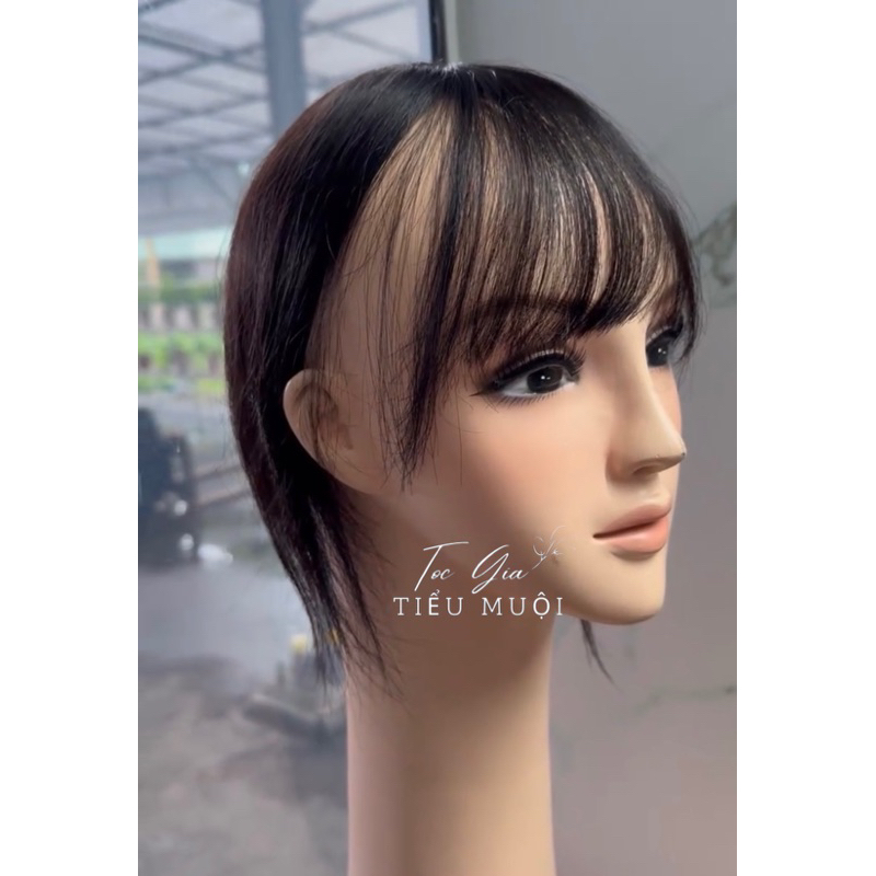 TÓC MÁI THƯA 4D làm bằng TÓC THẬT có rãnh da đầu tự nhiên