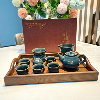 Bộ ấm chén uống trà men rạn cao cấp AC12