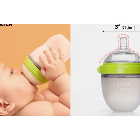 Bình Sữa Comotomo Silicon 150ml/250ml Cho Bé Siêu Mềm - TẶNG KÈM TAY CẦM
