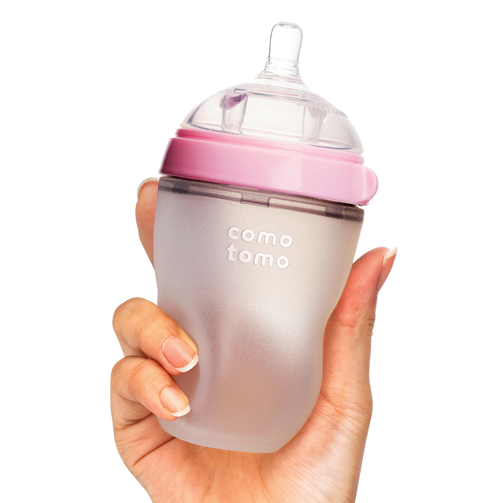 Bình Sữa Comotomo Silicon 150ml/250ml Cho Bé Siêu Mềm - TẶNG KÈM TAY CẦM