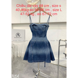 đầm váy jean cột nơ siêu hot