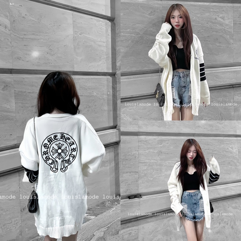 Áo Khoác Len Cardigan Thêu Chữ Thập CH Nhiều Màu