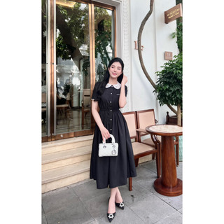 [LISA DRESS] - váy cổ sen đính đá dáng dài