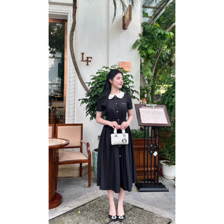 [LISA DRESS] - váy cổ sen đính đá dáng dài