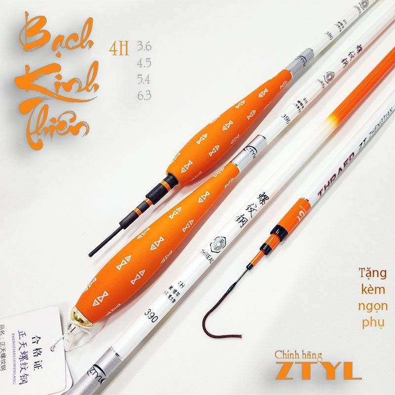 Cần câu tay Bạch Kinh Thiên 4H carbon chuẩn hãng - tặng kèm ngọn phụ + nhẫn CD-49