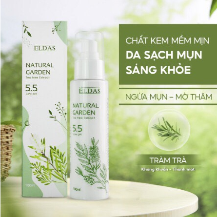 Sữa Rửa Mặt Chiết Xuất Thiên Nhiên ELDAS, Dành Cho Da Mụn Tinh Chất TRÀM TRÀ Ngừa Mụn Cho Da Nhạy Cảm 100ml