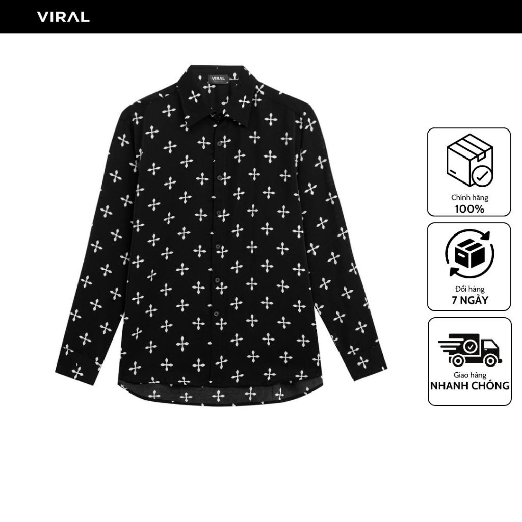Áo Sơ Mi Nam Dài Tay - White Cross Long Sleeve Shirt V VRCL VIRAL CLOTHING
