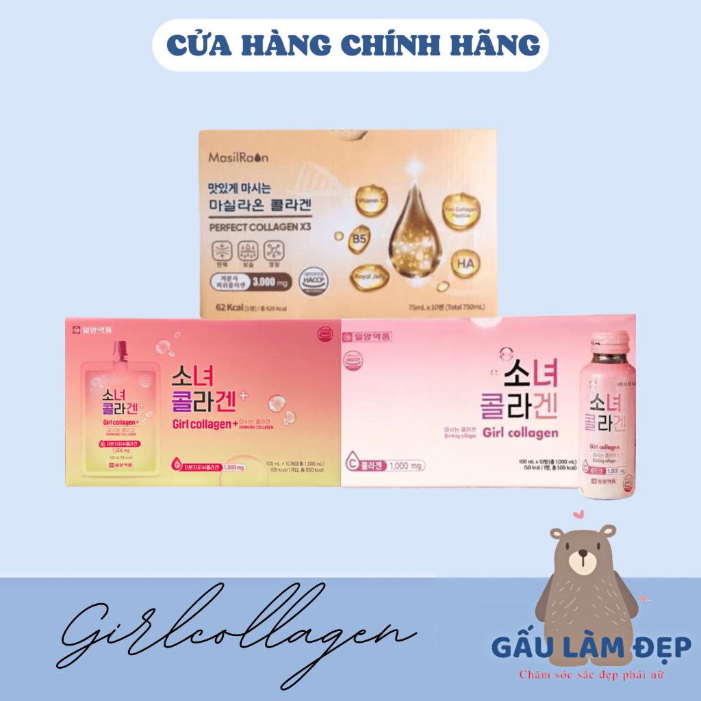 NƯỚC UỐNG GIRL COLLAGEN +PEFECT COLLAGEN X3 MASILRAO HÀN QUỐC - FULL HỘP