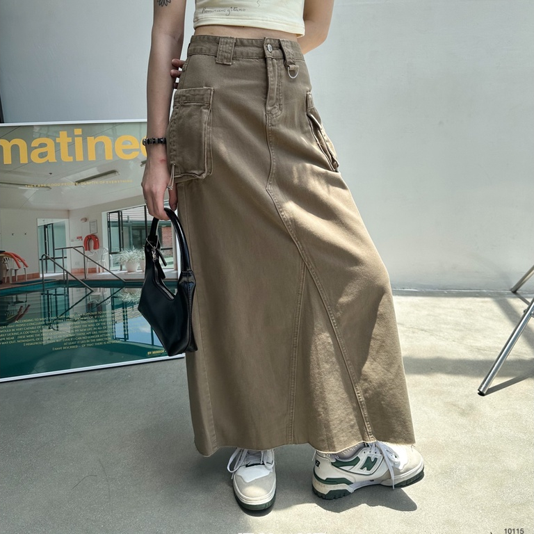 Chân váy jeans túi hộp dây rút JiaJia - 10011