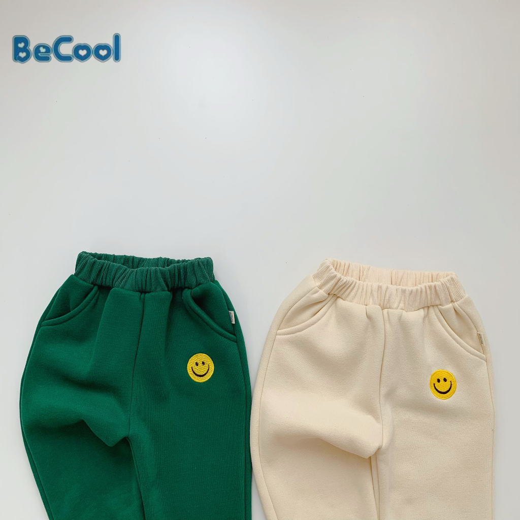 Bộ Nỉ Bông Thêu Hình Mặt Cười Có Mũ Cho Bé Trai - Bé Gái Từ 10-27kg MINKYSUN.