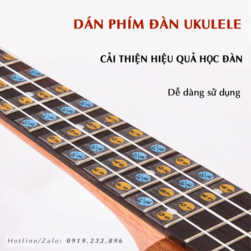 Sticker Guitar Ukulele - Dán Nốt Cần Đàn - Nhãn Dán Phím Guitar Ukulele