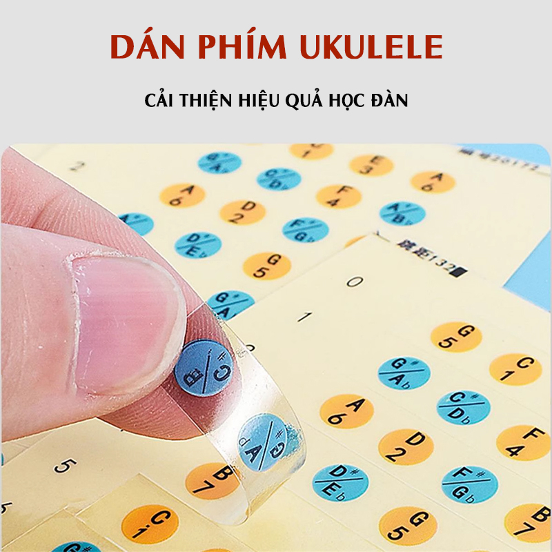 Sticker Guitar Ukulele - Dán Nốt Cần Đàn - Nhãn Dán Phím Guitar Ukulele