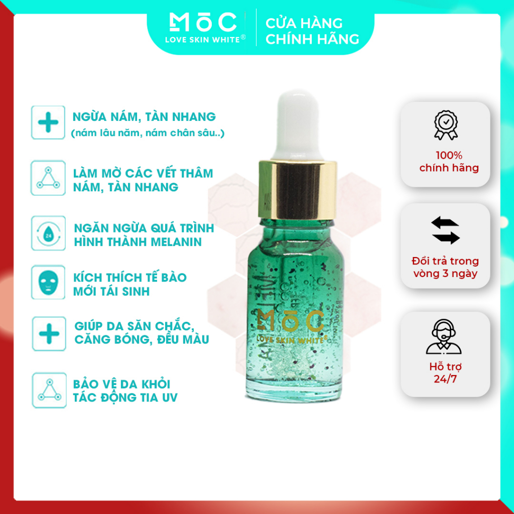 Tinh chất ngăn ngừa, giảm nám tàn nhang Collagen Mộc Love Skin White 10ml