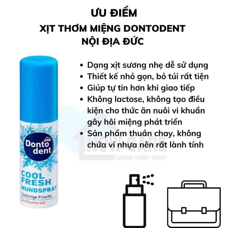 Xịt thơm miệng dontodent chiết xuất từ dầu thơm và hoa cúc 15ml