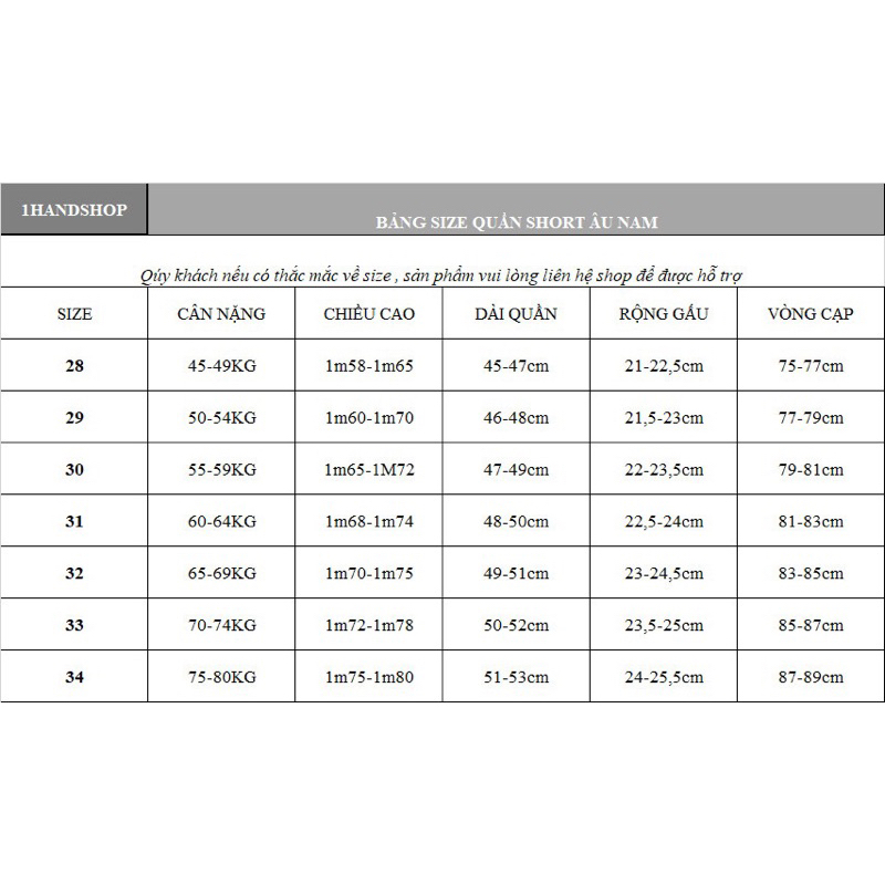 Quần tây âu short nam 1HAND ngắn thời trang cao cấp form đẹp