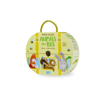 Vali xếp hình 20 miếng chuyến xe bus của các chú thú hãng sassi junior animals on a bus