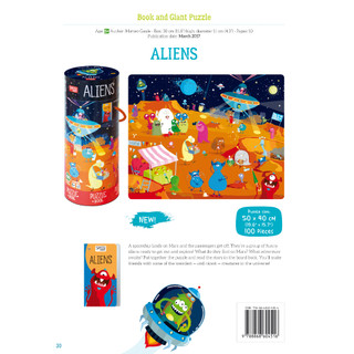 Bộ xếp hình 100 mảnh Người ngoài hành tinh Chính hãng Sassi Puzzle ALIENS