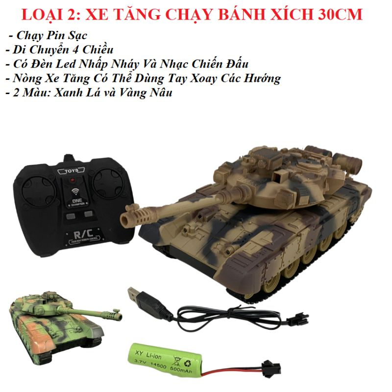 Xe tăng điều khiển từ xa mô hình xe tăng quân đội phát nhạc đèn led cao cấp nhựa siêu bền