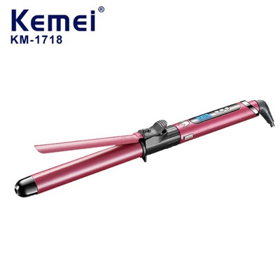 Máy Uốn Tóc Xoăn Sóng Tự Động Trục Xoay 360 Độ  Kemei  Màn Hình LCD Có Chỉnh Nhiệt Km 1718