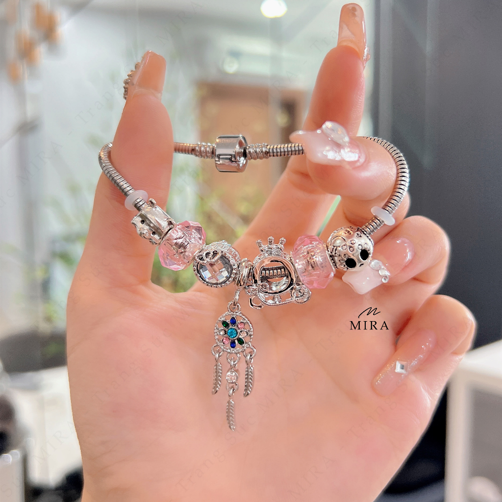 Dây Bấm Titan, Lắc Tay MIRA & Co. - BPAN06 Mix Dream Mở Được Đầu Chốt, Đủ Màu Đá, Dây Titan Không Hoen Gỉ