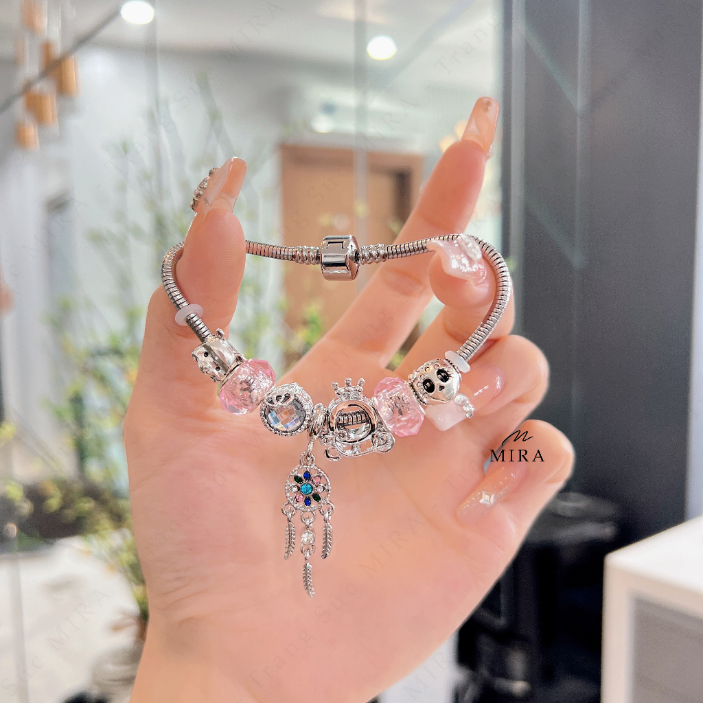 Dây Bấm Titan, Lắc Tay MIRA & Co. - BPAN06 Mix Dream Mở Được Đầu Chốt, Đủ Màu Đá, Dây Titan Không Hoen Gỉ