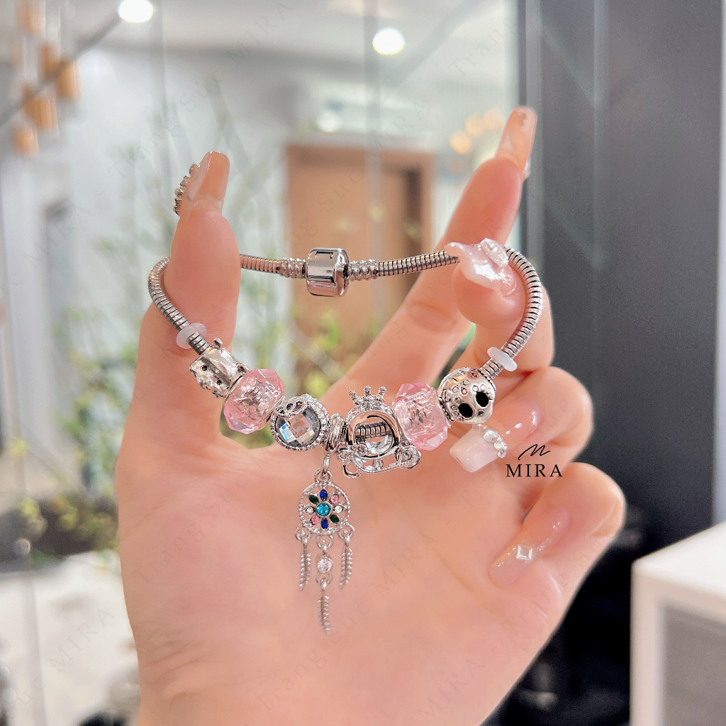 Dây Bấm Titan, Lắc Tay MIRA & Co. - BPAN06 Mix Dream Mở Được Đầu Chốt, Đủ Màu Đá, Dây Titan Không Hoen Gỉ
