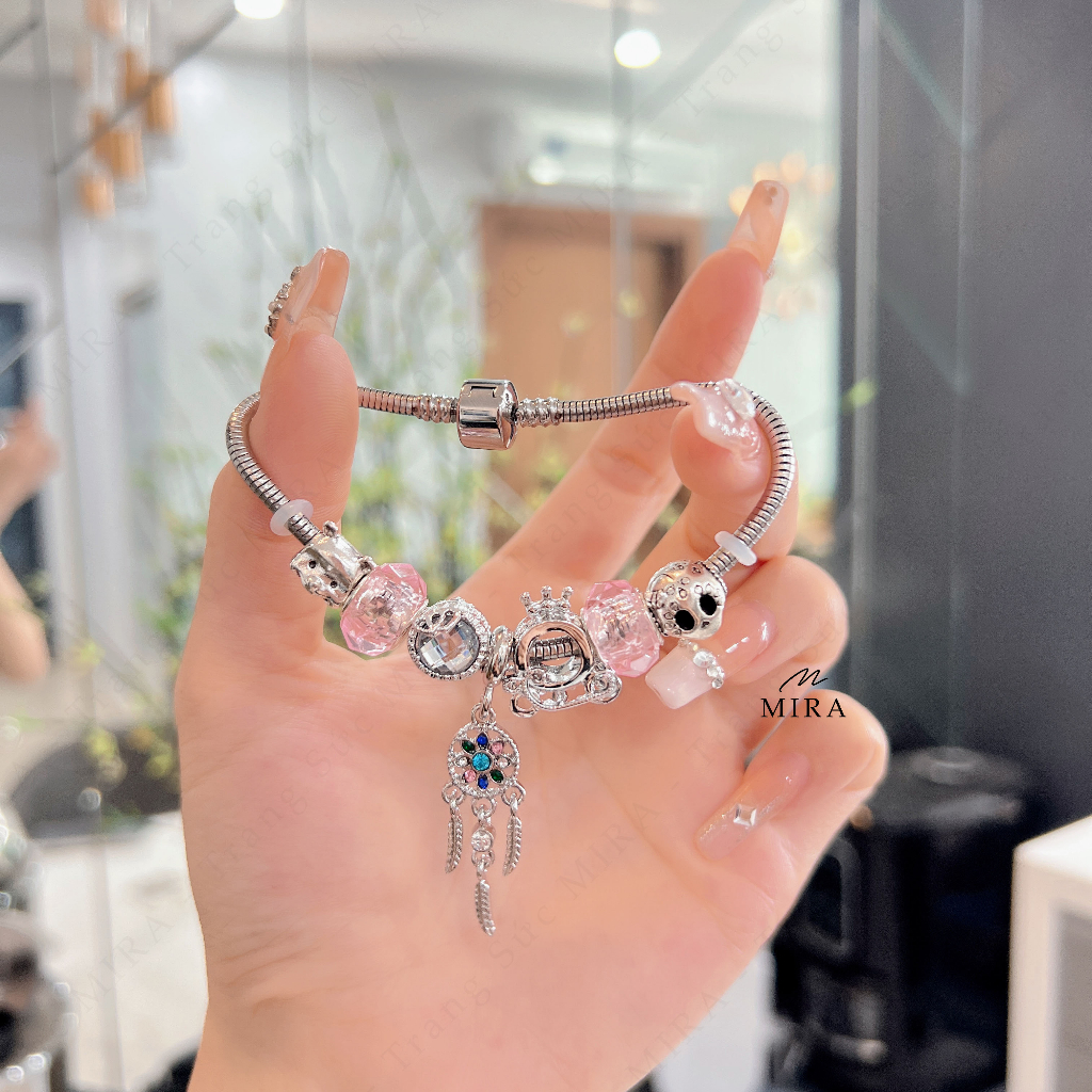 Dây Bấm Titan, Lắc Tay MIRA & Co. - BPAN06 Mix Dream Mở Được Đầu Chốt, Đủ Màu Đá, Dây Titan Không Hoen Gỉ
