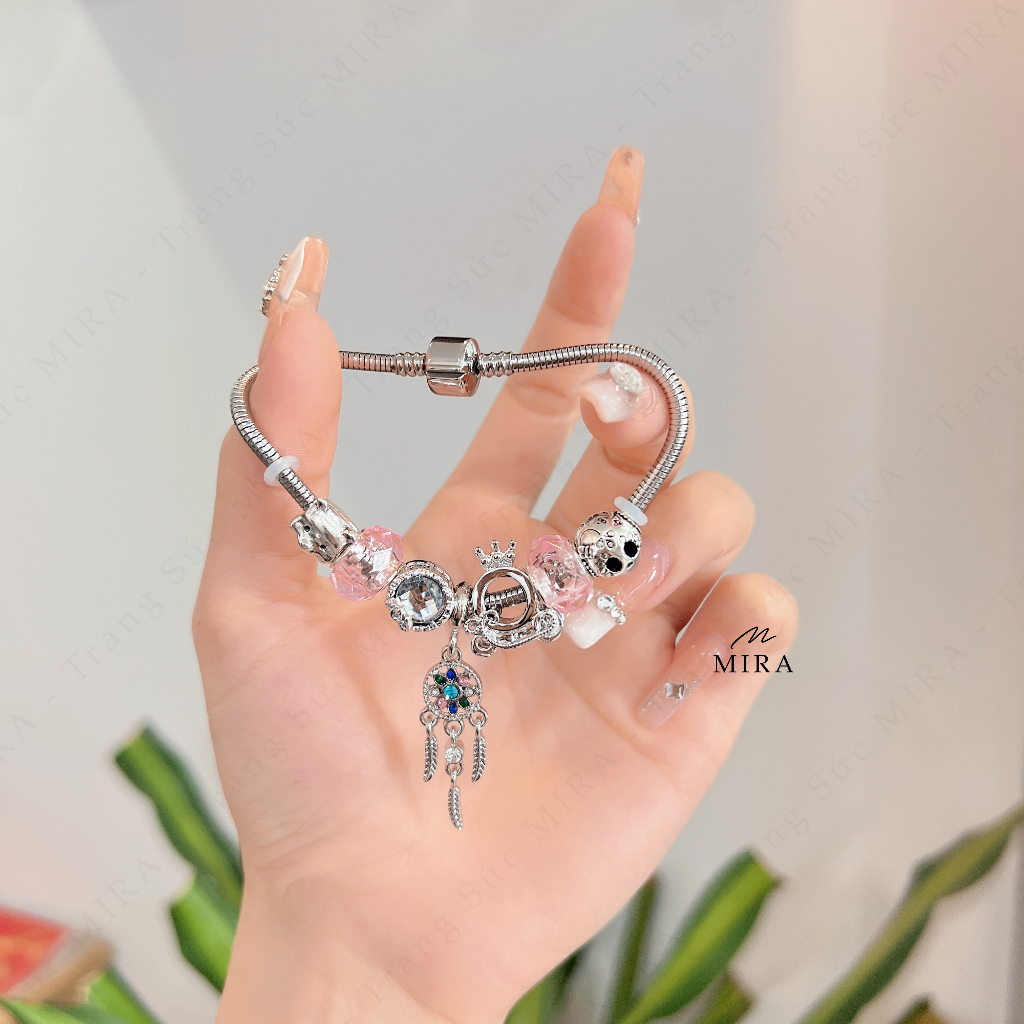 Dây Bấm Titan, Lắc Tay MIRA & Co. - BPAN06 Mix Dream Mở Được Đầu Chốt, Đủ Màu Đá, Dây Titan Không Hoen Gỉ