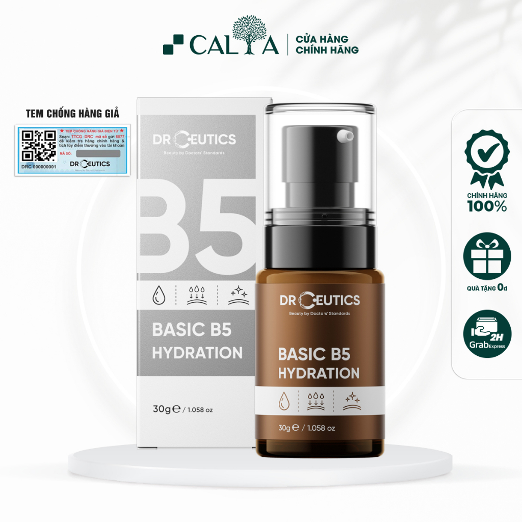 Tinh Chất Serum DrCeutics Basic B5 Hydration 5% Cấp Ẩm, Làm Dịu Cho Da Dầu Mụn - Tinh Chất Dr.Ceutics 30g