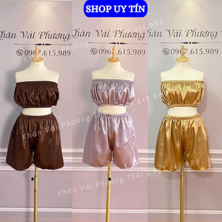 Bộ áo quây spa quần đùi giảm béo, massage spa vải lụa cao cấp không nhăn
