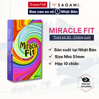 Bao cao su Sagami Miracle Size 49mm Thiết kế 3D Ôm khít