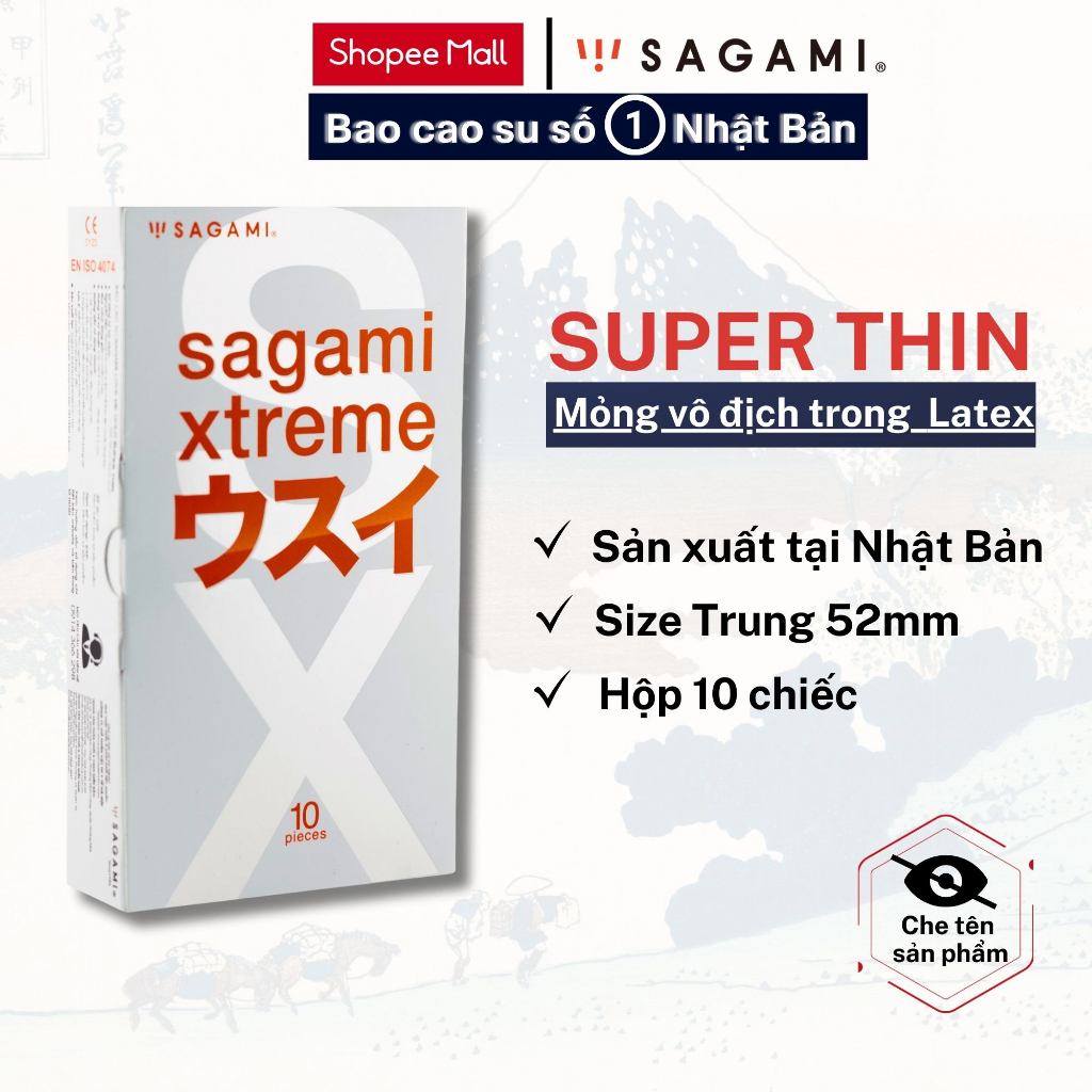 Bao cao su Sagami Xtreme - Superthin - bcs mỏng - kéo dài thời gian - chính hãng Nhật Bản- 01 hộp